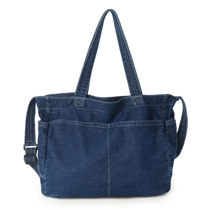 Denim Tote Bag for Women – Large Capacity Shoulder & Crossbody Bag