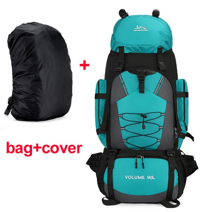 90L Hiking Backpack with Rain Cover – Waterproof Outdoor Rucksack