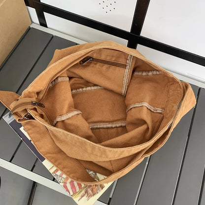 Canvas Crossbody Bag – Large Capacity Casual Shoulder Tote for Women