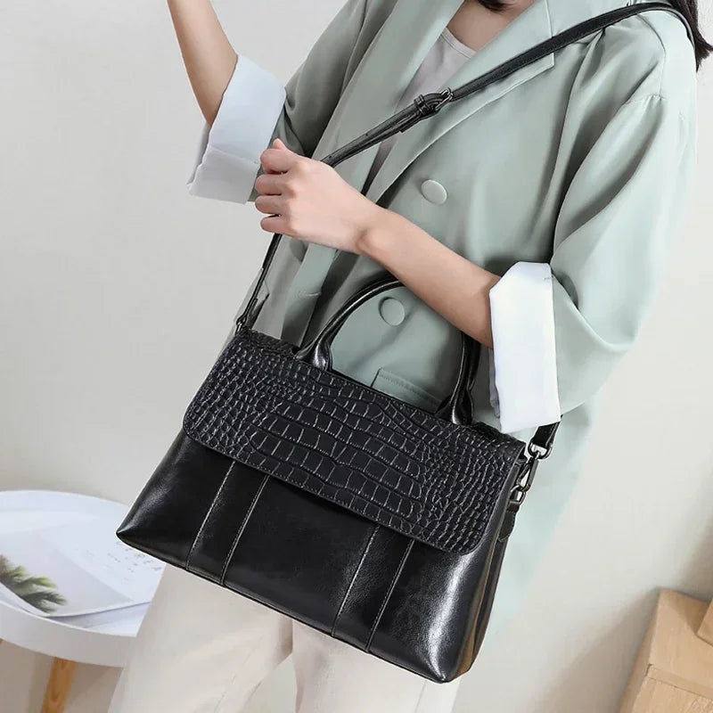 Cowhide Leather Crossbody Handbag for Women – Luxury Shoulder Bag