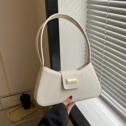Minimalist Shoulder Bag for Women – Small Buckle Underarm Handbag