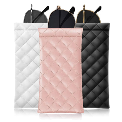Soft PU Leather Glasses Case – Quilted Sunglasses Pouch