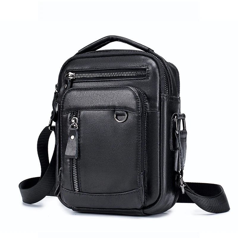 Genuine Leather Messenger Bag for Men – Small Crossbody