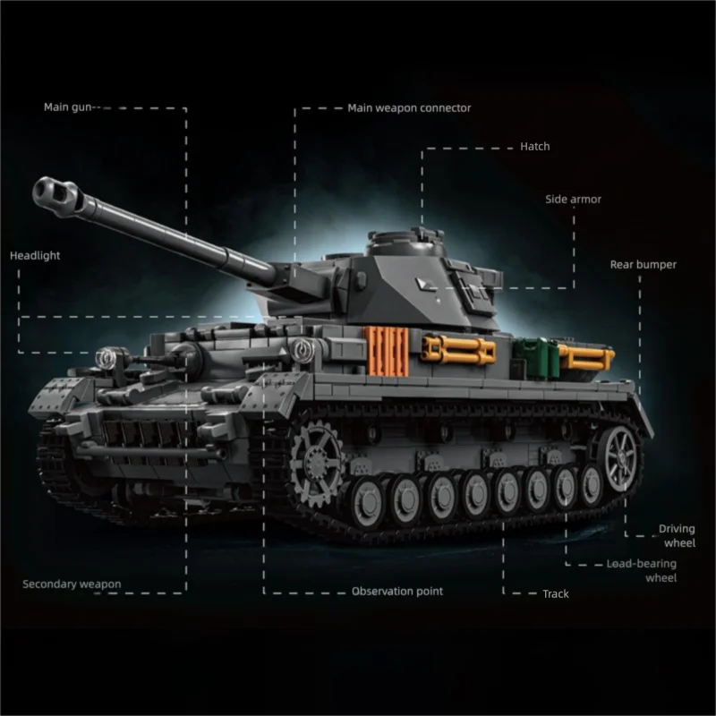 Medium Tank MOC Building Set – 1:28 Scale Military Blocks Kit