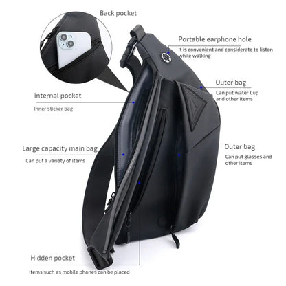 Anti-Theft Sling Bag Men Waterproof Crossbody Chest Pack