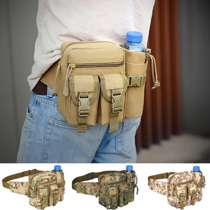 Tactical Waist Bag with Water Bottle Holder – Waterproof Fanny Pack