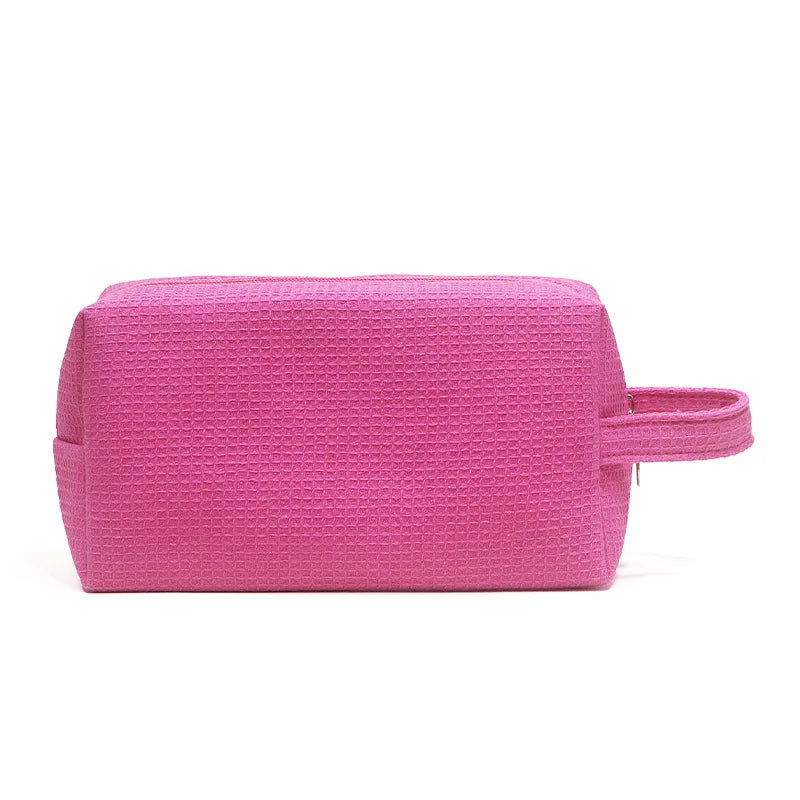 Makeup Travel Bag for Women – Soft Cotton Cosmetic Pouch with Wrist Handle