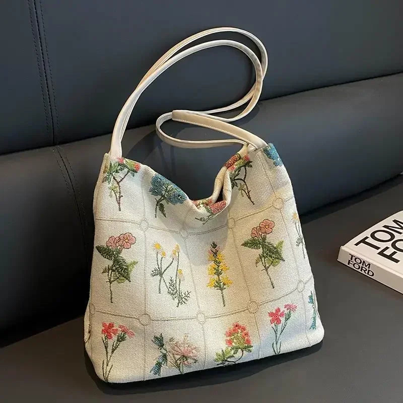Chinese Retro Silk Jacquard Shoulder Bag for Women – Tassel Crossbody