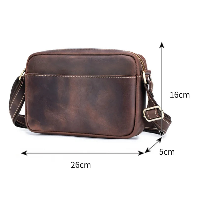 Men's Vintage Genuine Leather Crossbody Shoulder Bag