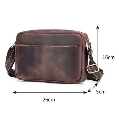 Men's Vintage Genuine Leather Crossbody Shoulder Bag