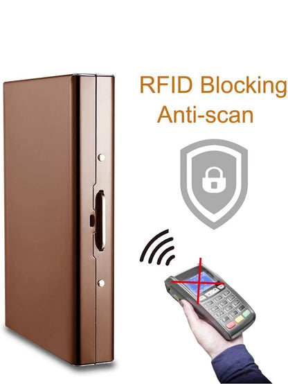 RFID Blocking Metal Card Holder – Ultra-Thin Stainless Steel Wallet for Men & Women