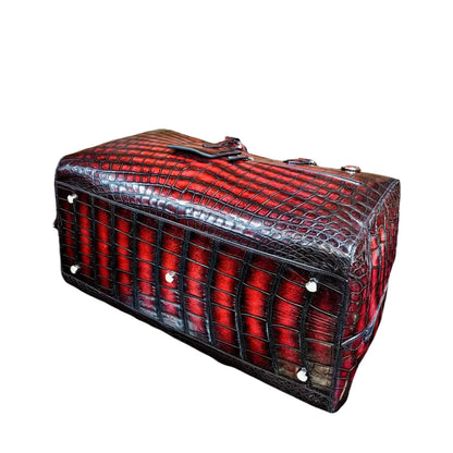 Crocodile Leather Large Travel Duffle Bag