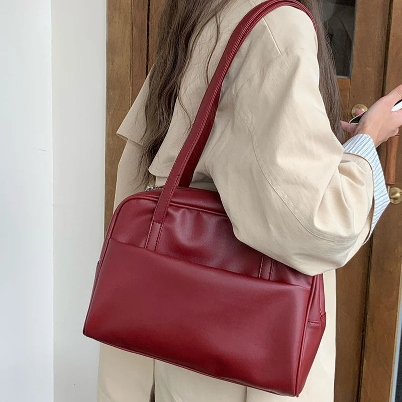 Large Capacity Vintage Shoulder Bag for Women – Korean Style
