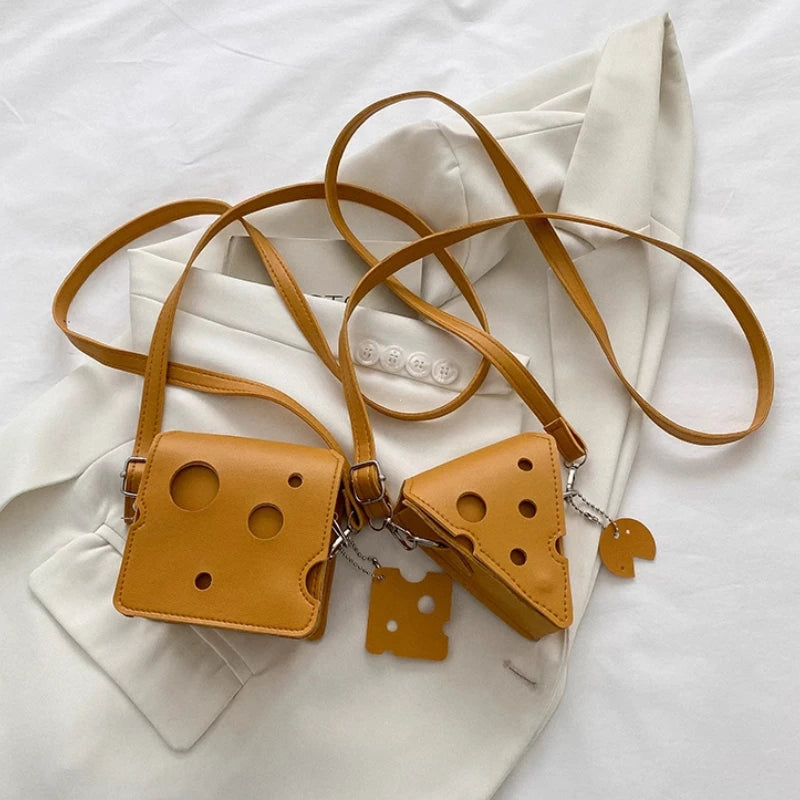 Cheese Shaped Mini Crossbody Bag – Cute Novelty Purse