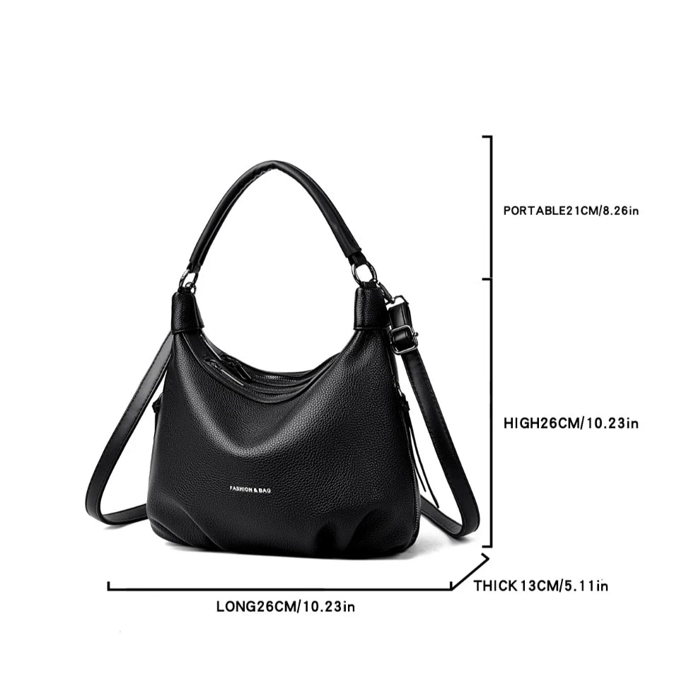 Leather Hobo Shoulder Bag for Women – Crossbody Handbag