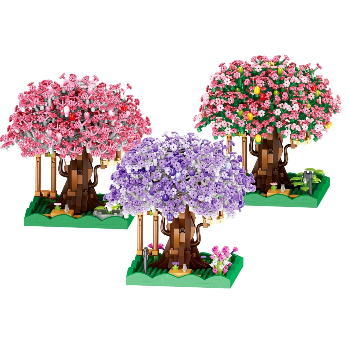 Cherry Blossom Tree House Building Blocks Set – DIY Floral Model Kit