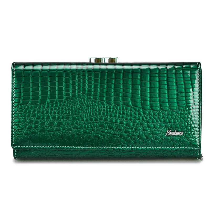 Alligator Embossed Genuine Leather Women's Long Wallet