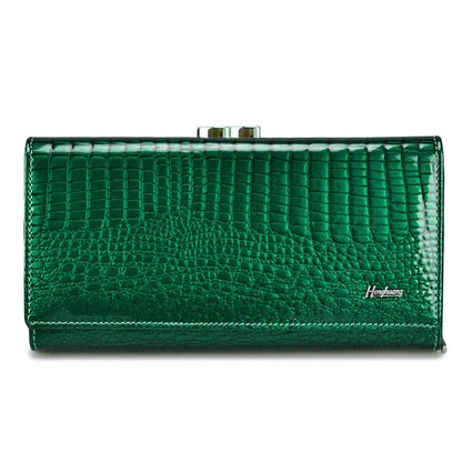 Alligator Embossed Genuine Leather Women's Long Wallet