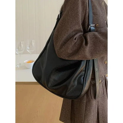 Vintage Slouchy Shoulder Bag – Women's PU Leather Hobo