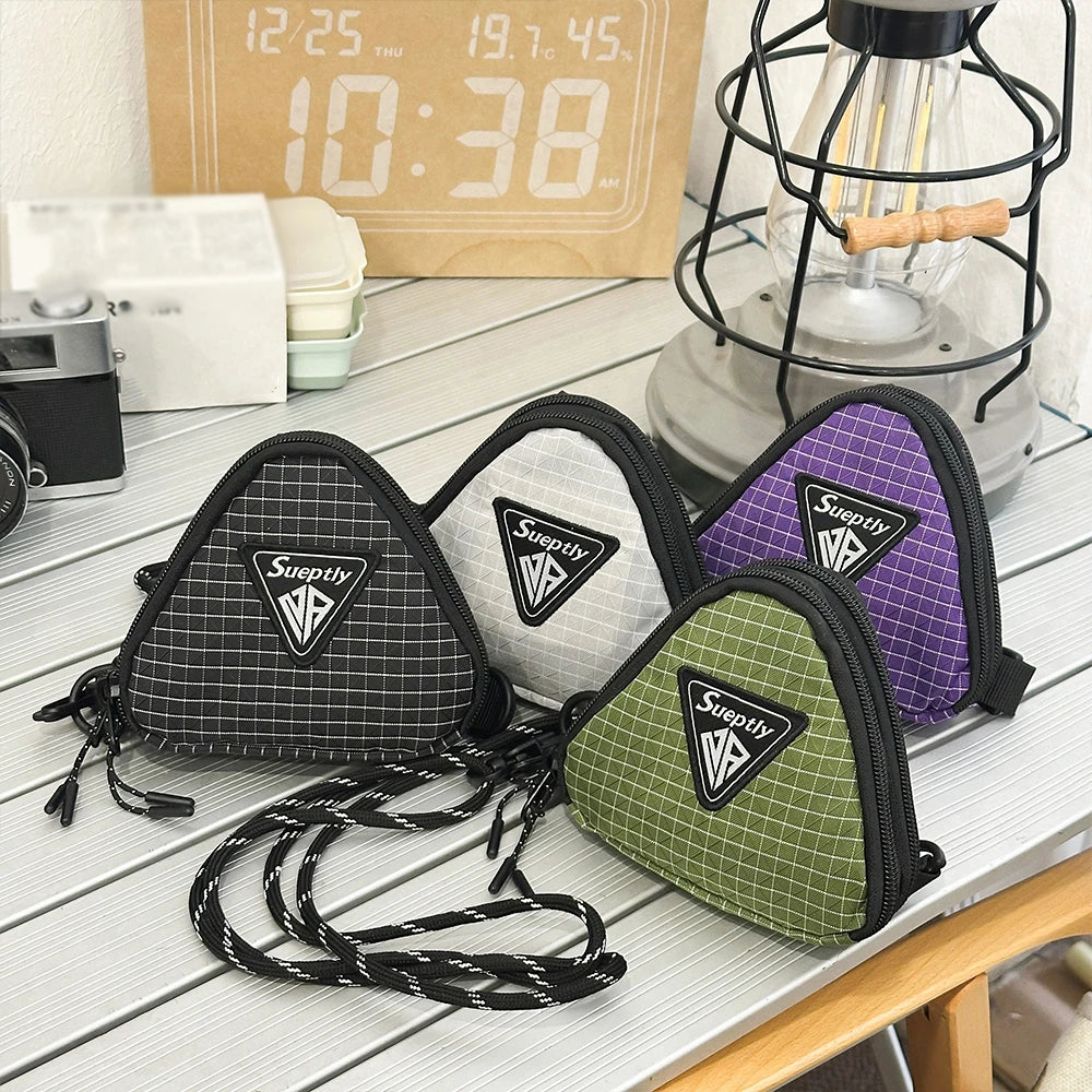 Triangle Mini Crossbody Bag – Japanese Style Key & Coin Pouch