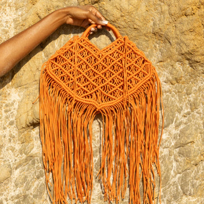Bohemian Tassel Fishnet Tote Bag Designer Hollow Rope Woven Women Handbags Summer Beach Straw Bags