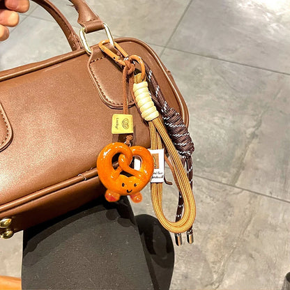 Cute 3D Food Charm Keychain – Woven Rope Bag Pendant