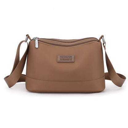 Women's Waterproof Nylon Crossbody Bag – 3-Layer Shoulder Handbag