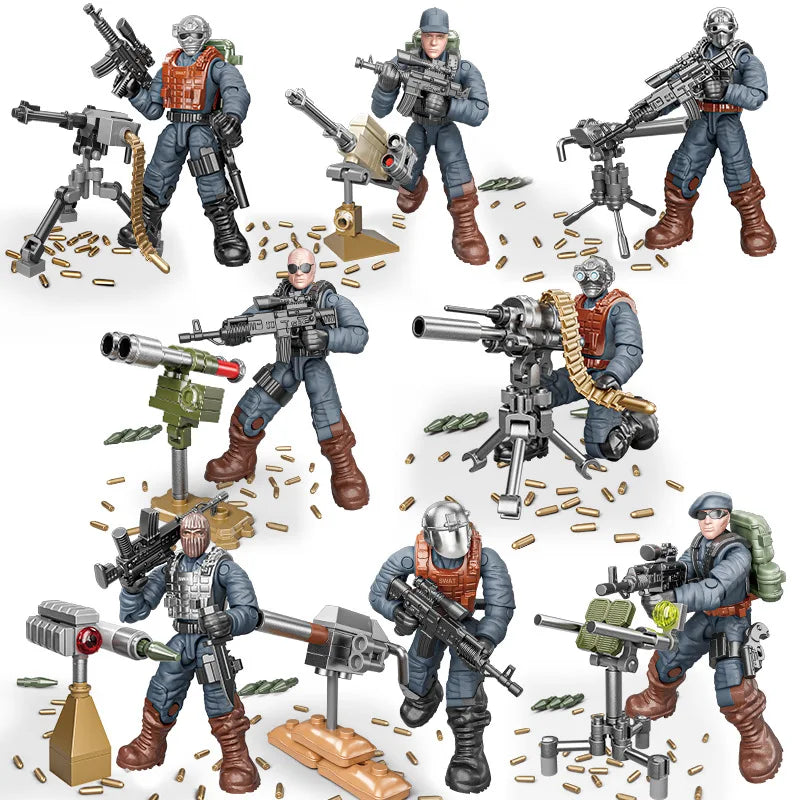 Military Army SWAT Soldier Figures Building Blocks for Kids