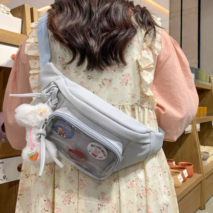 Kawaii Itabag Transparent PVC Chest Bag with Badge Display