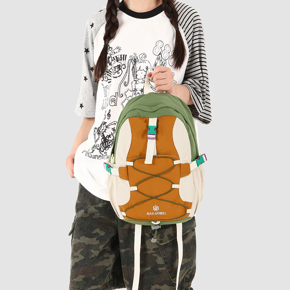 Lightweight Hiking Backpack – Color-Block Outdoor Sports Bag