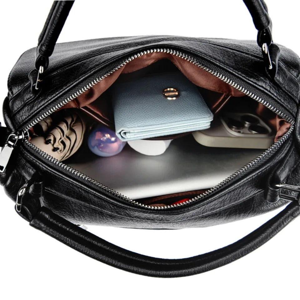 Women's Leather Doctor Bag – Crossbody Shoulder Handbag