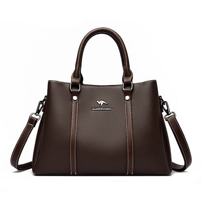 Leather Handbag for Women – Multi-Pocket Crossbody Tote