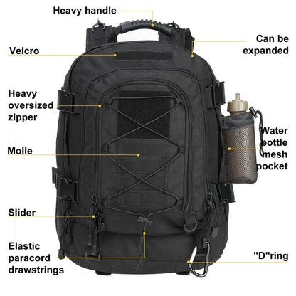60L Tactical Backpack – Extra Large Military Hiking Pack for Men & Women