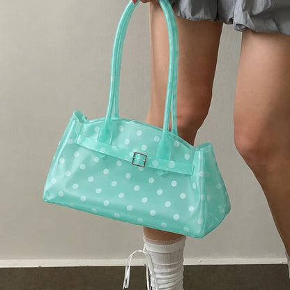 Polka Dot Jelly Shoulder Bag – Clear PVC Women's Handbag