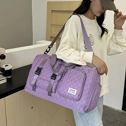 Gym Duffle Bag Large Capacity Nylon Argyle Travel Sports Bag