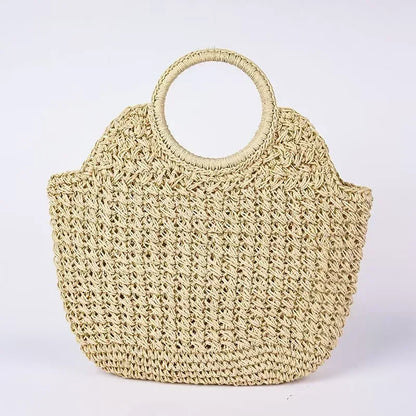Raffia Crochet Beach Bag – Handmade Woven Clutch Handbag