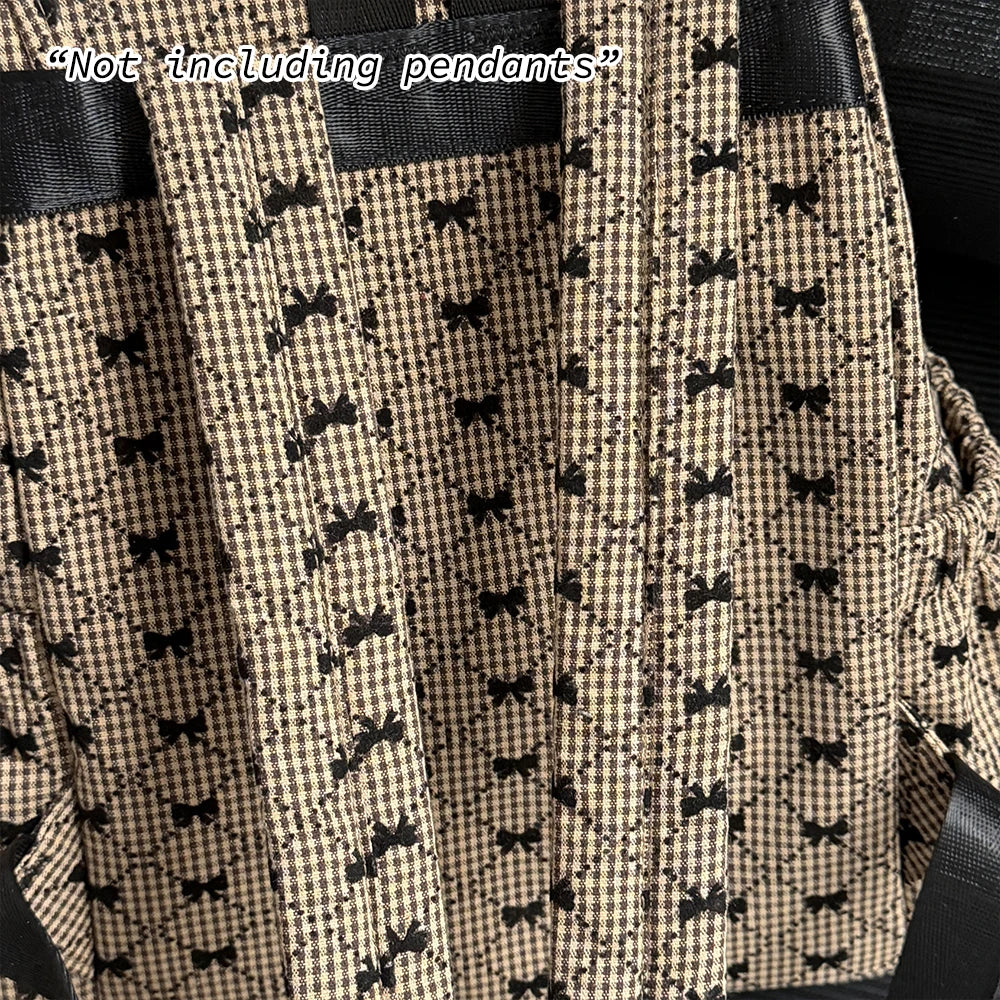 Bow Print Backpack – Japanese Style Large Capacity Casual Bag
