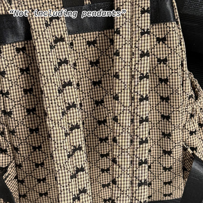Bow Print Backpack – Japanese Style Large Capacity Casual Bag