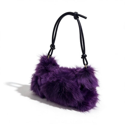 Luxury Europe America Women Real Fox Fur Bag Messenger Chain Shoulder Ladies Tote Handbag Crossbody
