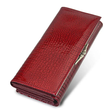 Luxury Alligator Leather Long Wallet for Women