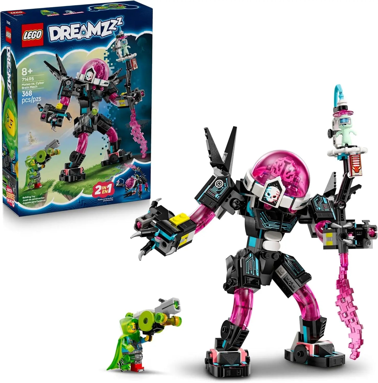 LEGO DREAMZzz 71495 Mateo vs. Cyber Brain Mech – 368 Pieces