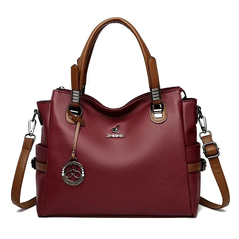 Leather Tote Shoulder Bag for Women – Large Crossbody Handbag
