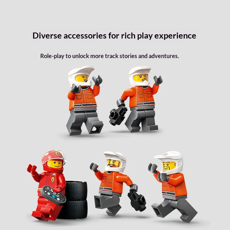 LEGO 60443 F1 Pit Stop Crew Building Set – Ferrari Race Car Toy 322pcs