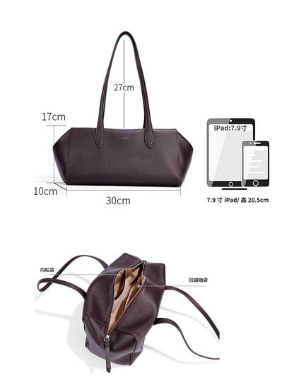 Genuine Leather Underarm Bag – Women's Top Grain Shoulder Bag