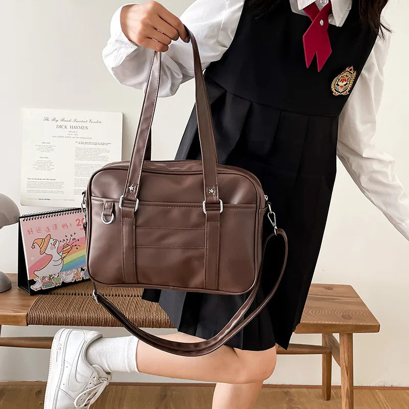 JK School Bag Women's PU Leather Shoulder & Crossbody Bag