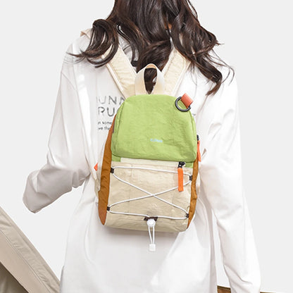 Color Block Mini Nylon Backpack – Lightweight Hiking & Daily Bag
