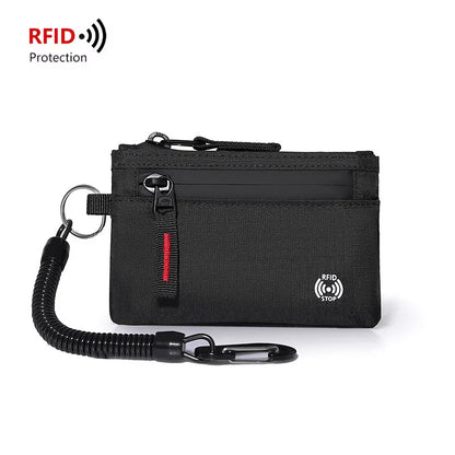 RFID Blocking Slim Wallet – Tactical Nylon Zipper Card Holder