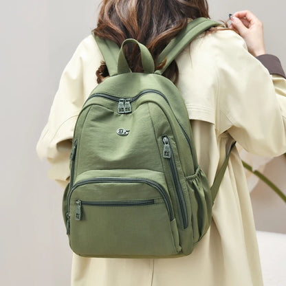Lightweight Nylon Backpack for Women – Multi-Pocket Purse