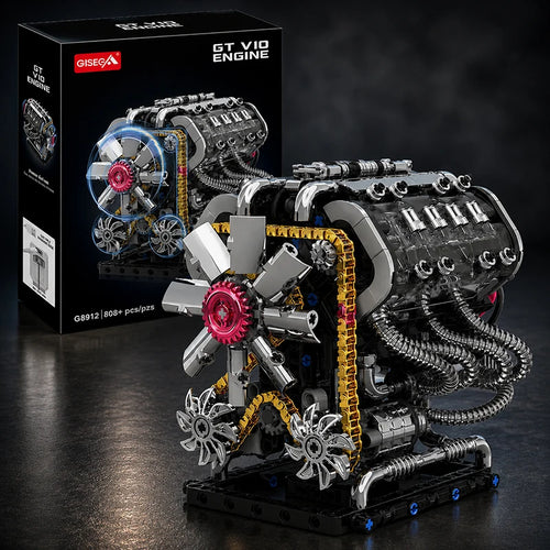 V10 Engine Building Blocks Set – 808 Pcs Motorized MOC Model