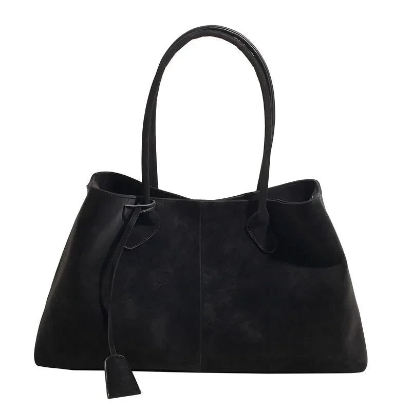 Large Capacity Faux Suede Tote Bag – Women's Shoulder Handbag